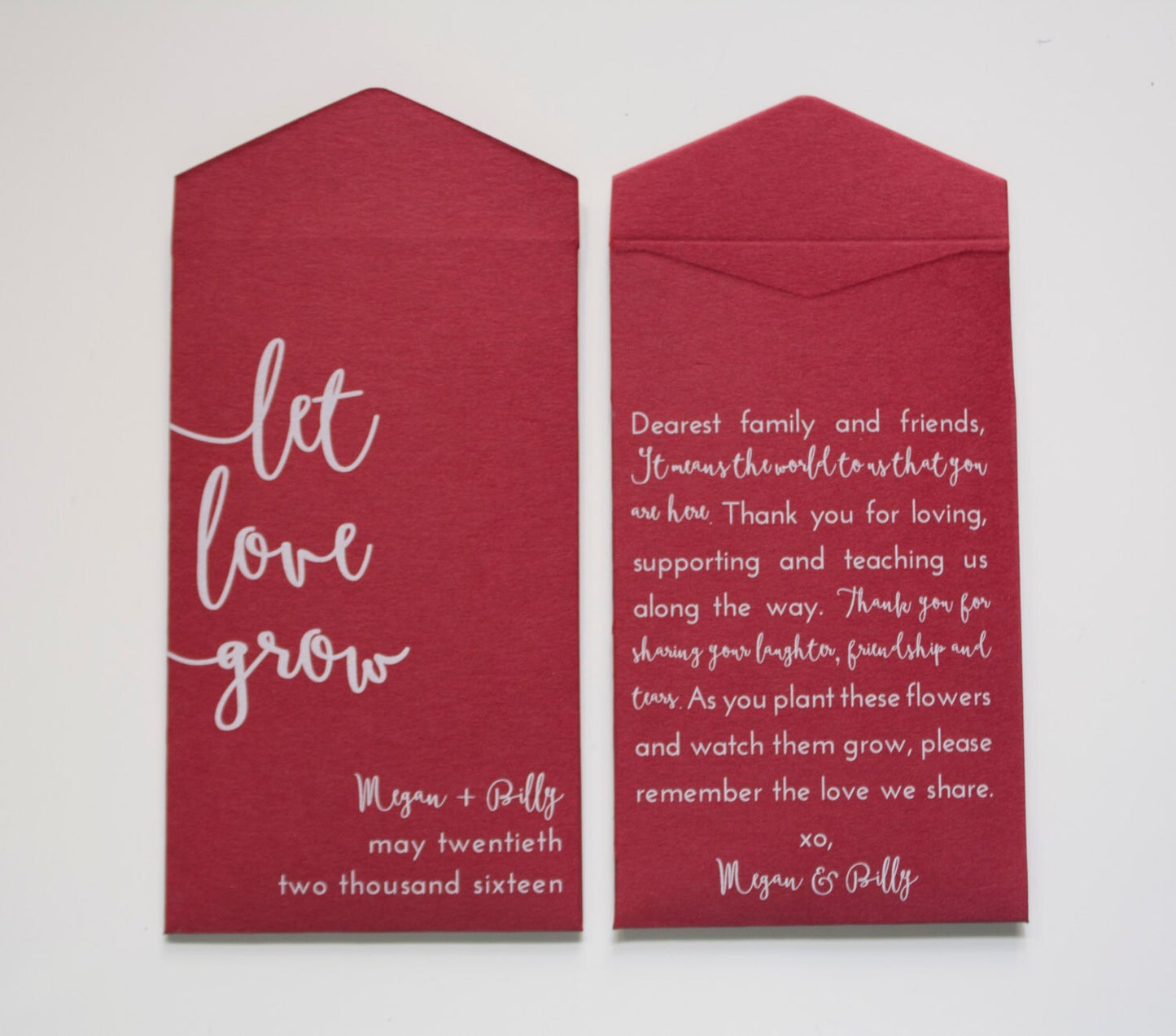 Kraft Let Love Grow Custom Seed Packet Wedding Favors (Set of 10)